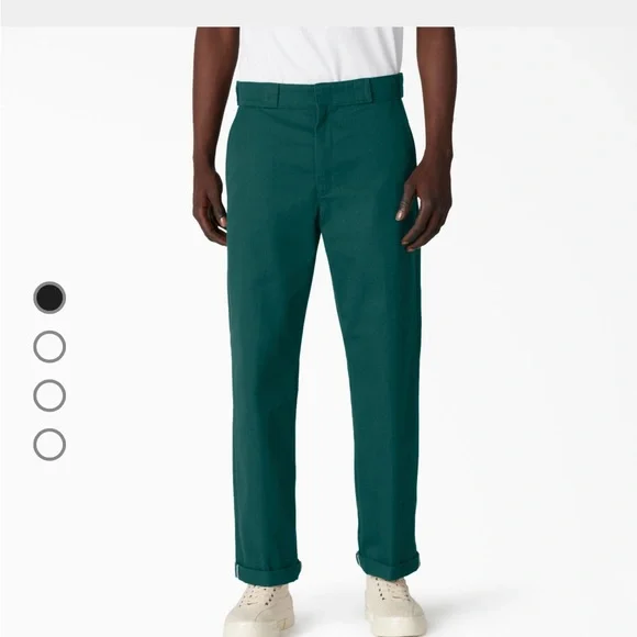 Dickies Regular Fit Cuffed Work Pants, Forest Green - Picture 1 of 8